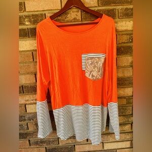 Amazon Women’s Plus Size Shirt With Sequins and Stripes (2XL)